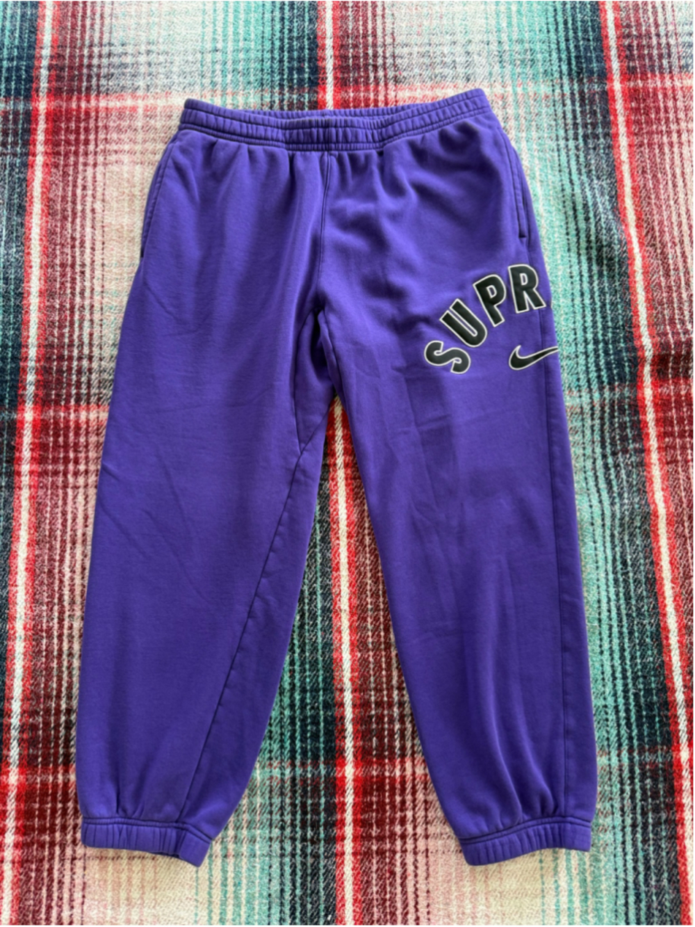 Supreme x Nike Purple Arc Joggers Sweatpants L